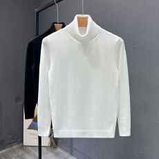 跨境抗起球不掉色包芯纱男士纯色长袖高领体恤轻奢打底衫加厚毛衣