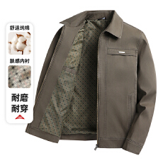 批发跨境新款春秋冬季中年男士夹克水洗棉翻领商务休闲男装<b class='q'>中老年</b>外套