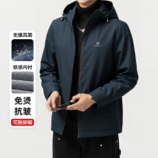 批发跨境春秋冬休闲带帽外套爸爸装夹克耐磨防泼水商务男装<b class='q'>中老年</b>外套