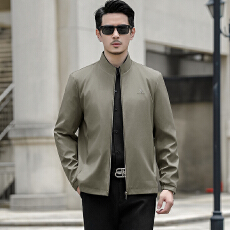 批发跨境春秋新款立领<b class='q'>商务</b><b class='q'>休闲</b>夹克男士中青年<b class='q'>休闲</b>运动中老年外套上衣