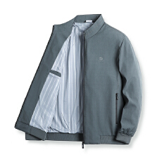 批发春秋新款跨境夹克中老年爸爸装时尚<b class='q'>商务</b><b class='q'>休闲</b>立领经典纯色百搭外套