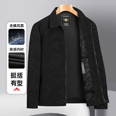 跨境春秋新款翻领商务休闲夹克男士中青年时尚百搭外套男装上衣服