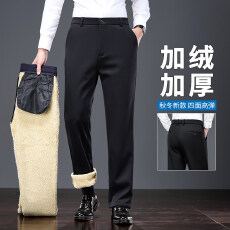 批发跨境高密面料秋冬羊羔绒<b class='q'>男士</b><b class='q'>休闲裤</b>四面弹力裤宽松加厚保暖男长裤