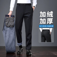 批发跨境新款高密面料秋冬海狸绒<b class='q'>男士</b><b class='q'>休闲裤</b>四面弹力宽松加厚保暖长裤