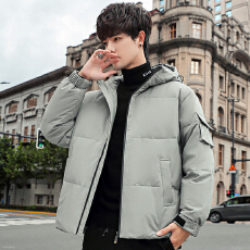 批发秋冬跨境新品情侣款连帽白鸭绒羽绒服男士短款青年学生白鸭绒外套