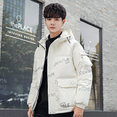 批发男装秋冬潮流休闲加厚连帽羽绒服男士短款外穿白鸭绒上衣保暖外套