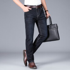 批发新款男士四季款中青年轻商务牛仔裤男装春秋宽松直筒潮流百搭长裤