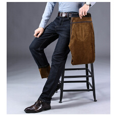 批发新款四季款中青年轻商务牛仔裤男士春秋宽松直筒秋<b class='q'>冬</b>加绒加厚长裤