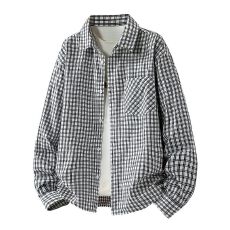 批发2026年新款格子<b class='q'>衬衫</b>男士薄款棉质外穿外套情侣日系春秋<b class='q'>衬衣</b>长袖