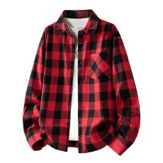 批发2026年新款格子<b class='q'>衬衫</b>男士薄款棉质外穿外套情侣日系春秋<b class='q'>衬衣</b>长袖