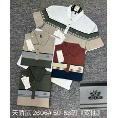 批发跨境夏季新款<b class='q'>男</b>士短袖T恤条纹外贸中老年爸爸款休闲宽松<b class='q'>POLO</b><b class='q'>衫</b>