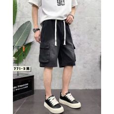 跨境实体店高品质男士新款洗水牛仔裤夏季休闲宽松潮流工装短裤