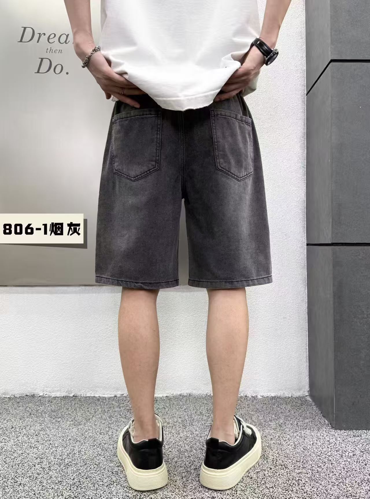 국경 간 물리적 저장소 높은 품질 남성 새로운 워시 물 청바지 여름 캐주얼 루즈핏 트렌드 워크웨어 반바지