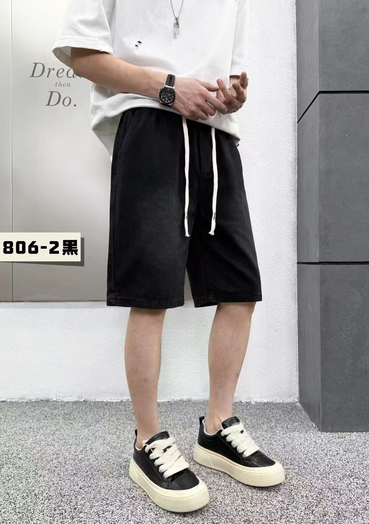 국경 간 물리적 저장소 높은 품질 남성 새로운 워시 물 청바지 여름 캐주얼 루즈핏 트렌드 워크웨어 반바지