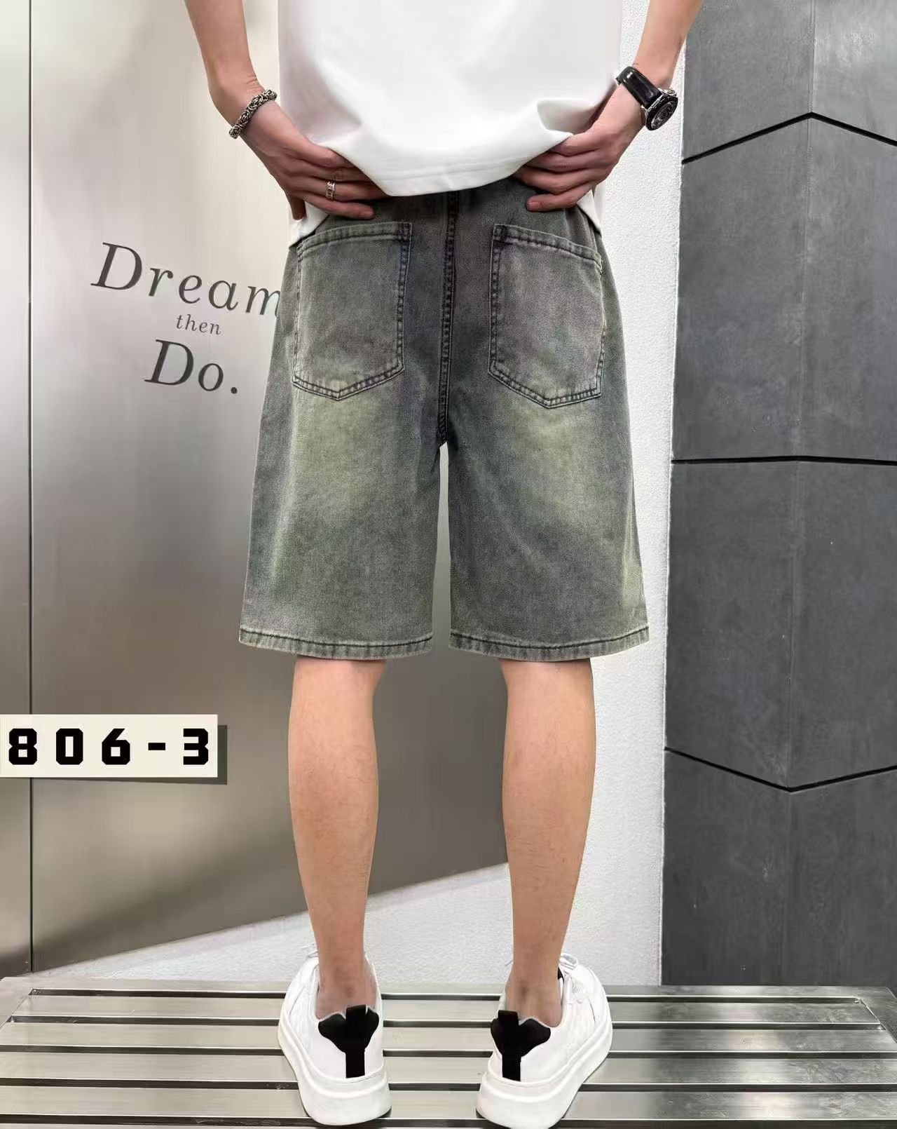 국경 간 물리적 저장소 높은 품질 남성 새로운 워시 물 청바지 여름 캐주얼 루즈핏 트렌드 워크웨어 반바지