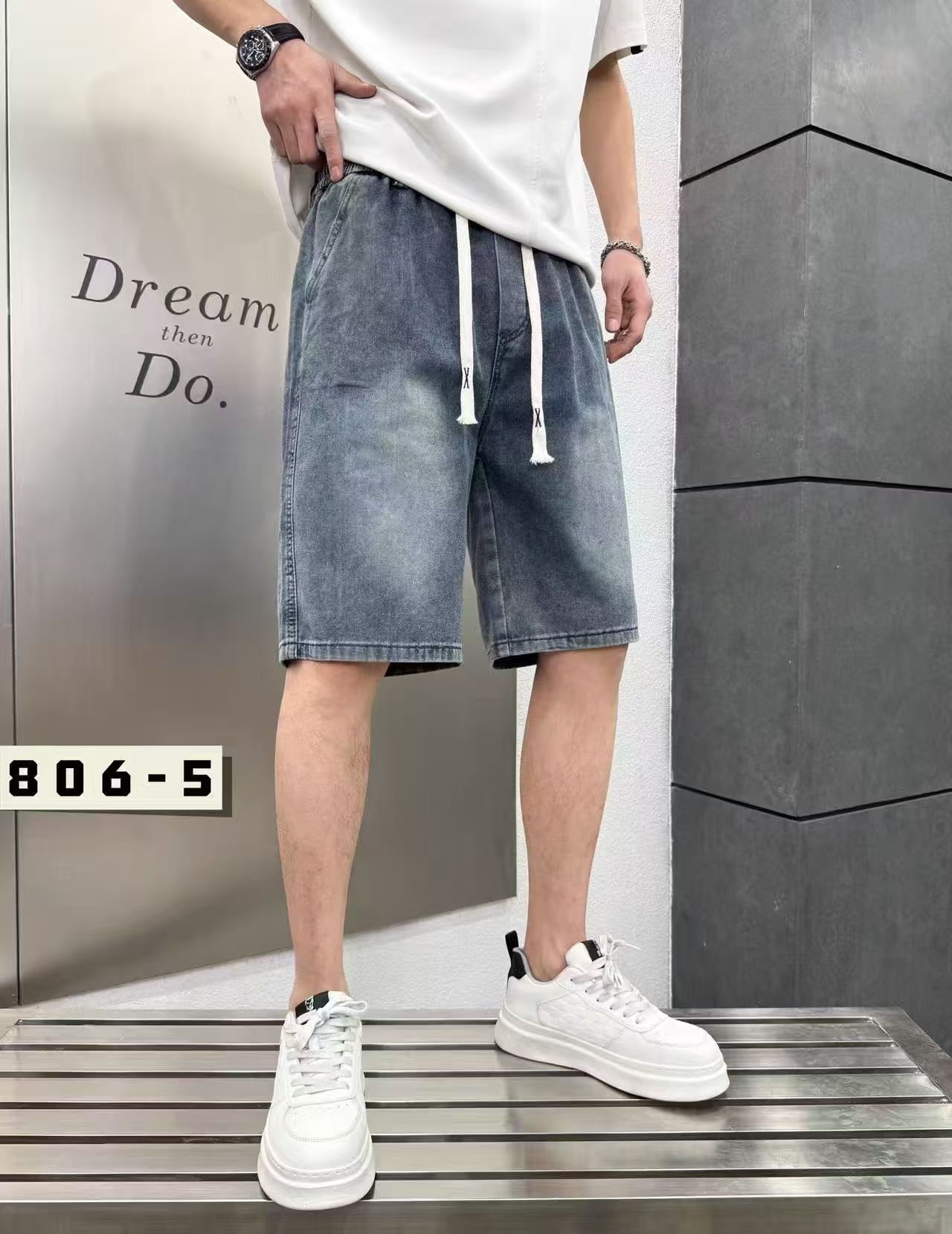 국경 간 물리적 저장소 높은 품질 남성 새로운 워시 물 청바지 여름 캐주얼 루즈핏 트렌드 워크웨어 반바지