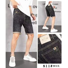 批发实体店高品质男士<b class='q'>夏</b>季洗水牛仔中裤潮流百搭直筒宽松休闲运动短裤