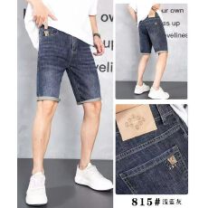 批发实体店高品质男士<b class='q'>夏</b>季洗水牛仔中裤潮流百搭直筒宽松休闲运动短裤