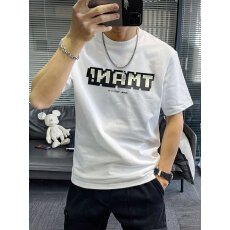 批发新款短袖t恤男夏季韩版潮流简约半袖上衣港风宽松休闲潮牌体恤衫