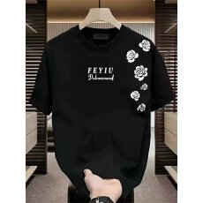 批发新款短袖t恤男夏季韩版潮流简约半袖上衣港风宽松休闲潮牌体恤衫