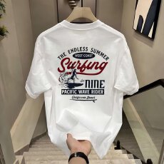 批发新款短袖t恤男夏季韩版潮流简约半袖上衣港风宽松休闲潮牌体恤衫