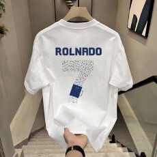 批发跨境短袖t恤男士潮牌夏季宽松五分袖新款网红潮流ins简约印花上衣