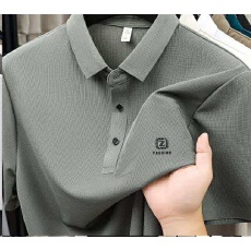 批发实体店跨境高品质男冰丝无痕夏季薄款休闲速干短袖T恤翻领POLO衫