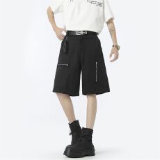 批发跨境男士潮牌时尚伐木工装裤港风机能五分裤宽松直筒休闲运动短裤