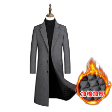 批发跨境专款爆款春秋冬新款风衣<b class='q'>男</b>士中长款单排扣商务休闲翻领外套