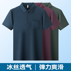 批发夏季新款POLO衫男士短袖T恤半袖中老年爸爸装商务休闲百搭上衣