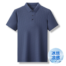 批发夏季冰凉男士polo衫中老年爸爸装商务休闲男士提花T恤翻领上衣服