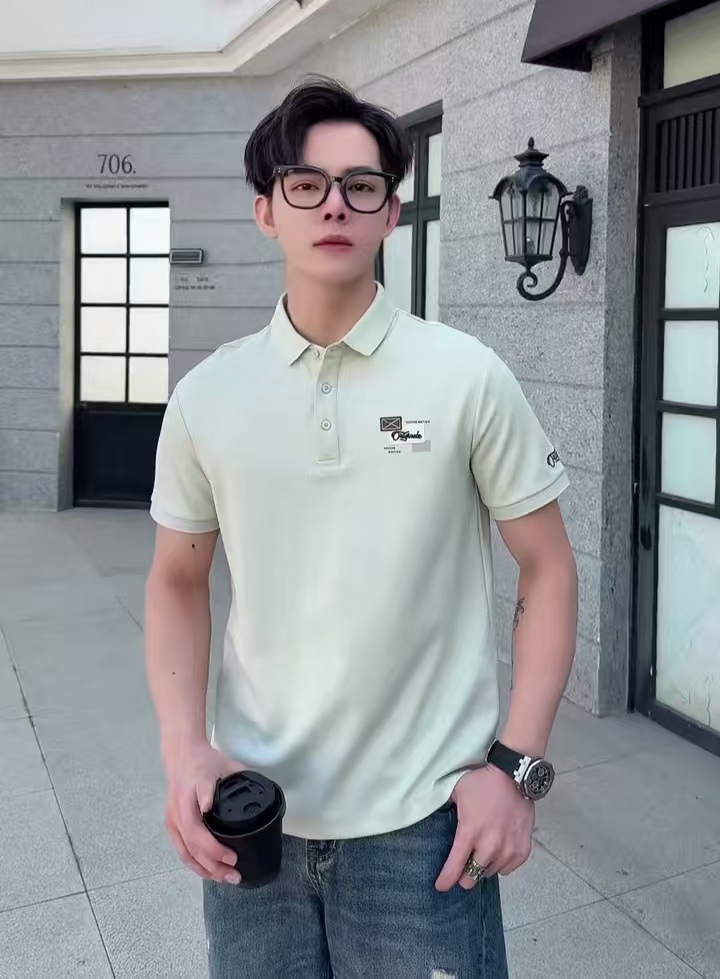 개체 높은 품질 남성 순면 여름 새로운 POLO 셔츠 차가운 센스 조수 브랜드 티셔츠 아메리칸 캐주얼 반팔 맨위 t