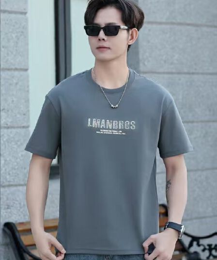개체 높은 품질 조수 브랜드 패션 프린트 라운드 넥 남성 순면 반팔 다용도 캐주얼 루즈핏 티셔츠 맨위 서비스