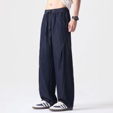 批发牛仔裤垂直感夏季男士薄款冰丝凉感潮流百搭宽松直筒透气休闲长裤