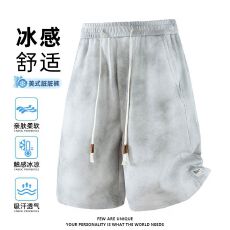 批发美式夏季五分棉针织脏脏裤休闲短裤男士纯棉潮流抽绳运动宽松中裤