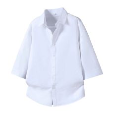 批发暗纹提花纯色青年七分袖衬衫<b class='q'>商务</b><b class='q'>休闲</b>简约时尚男装衬衣韩版上衣