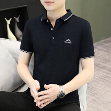 批发夏季冰感男士新款POLO衫潮流短袖剌绣休闲宽松百搭T恤翻领上衣t衫