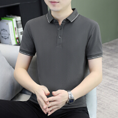 批发夏季冰感男士新款POLO衫潮流短袖剌绣休闲宽松百搭T恤翻领上衣t衫