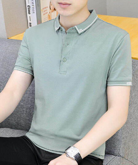 여름 얼음 센스 남성 새로운 POLO 셔츠 트렌드 반팔 암살 자수 캐주얼 루즈핏 다용도 티셔츠 폴로 칼라 맨위 티셔츠
