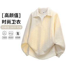 批发跨境潮牌假两件拼接翻领卫衣男宽松<b class='q'>春</b>秋季加肥加大码休闲胖子上衣