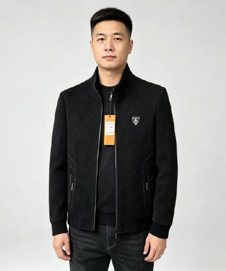 개체 높은 품질 중노년 가을 겨울 캐주얼 스탠드 칼라 자켓 남성 비즈니스 트렌드 모직 의류 쇼트 스타일 재킷