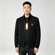 批发实体高品质中老年秋冬<b class='q'>休闲</b>立领夹克衫男士<b class='q'>商务</b>潮流毛呢衣短款外套