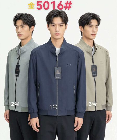 개체 새로운 스탠드 칼라 재킷 남성 봄 가을 캐주얼 아빠 로드 중 중노년 남성 트렌디 섹션 캐주얼 패션 재킷