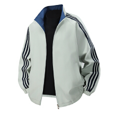 批发双面穿爆款三条杠立领<b class='q'>夹克</b>棒球服新款<b class='q'>男士</b>百搭休闲学生运动<b class='q'>外套</b>