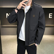 批发跨境春秋中青年工装冲锋衣<b class='q'>外套</b><b class='q'>男士</b>带帽衫潮牌宽松立领<b class='q'>夹克</b>上衣