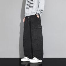 批发跨境潮牌2026秋季新款美式大码做旧工装裤男士宽松阔腿裤多色可选