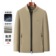 批发2026春秋<b class='q'>冬</b>男夹克立领拉链口袋男装中老年爸爸装商务百搭防风外套