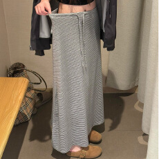 批发棉螺纹半身裙女2026秋季新款胖mm遮胯日常百搭休闲直筒a字裙