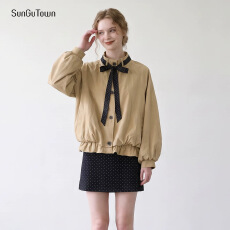 批发韩系立领卡其色风衣女早<b class='q'>春</b>2026新款今年流行高级感小个子花苞上衣