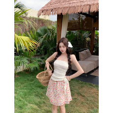 批发实拍实价 时尚套装<b class='q'>蕾丝</b>拼接抹胸背心碎花半身裙鱼尾裙两件套